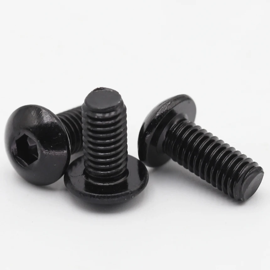 M2 M2.5 M3 M4 M5 M6 M8 3/4/5/6/8/10-50mm ISO7380 Black 304 Stainless Steel Hex Hexgaon Socket Button Round Allen Head Bolt Screw