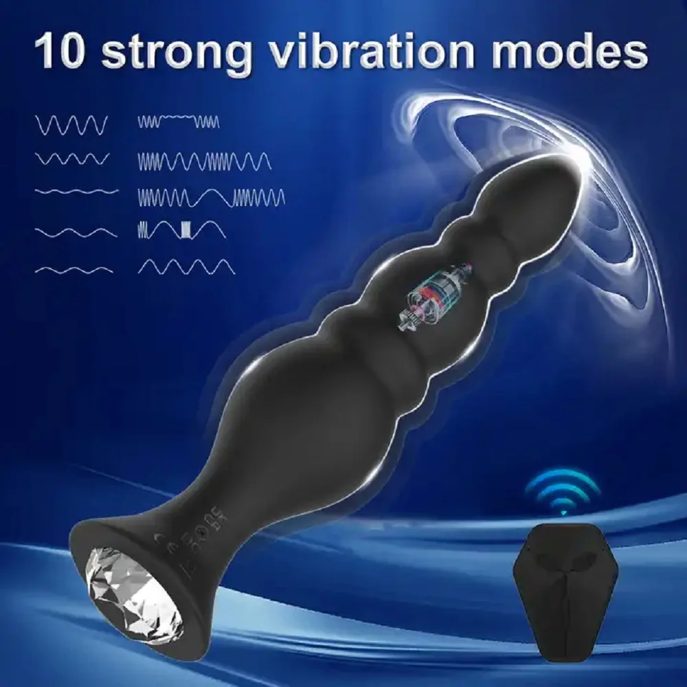 Remote Control Vibration Electric Shock Buttocks Anal Plugs Pagoda Anal Plugs Female Adult Vibrator Sets Female Anal Toys