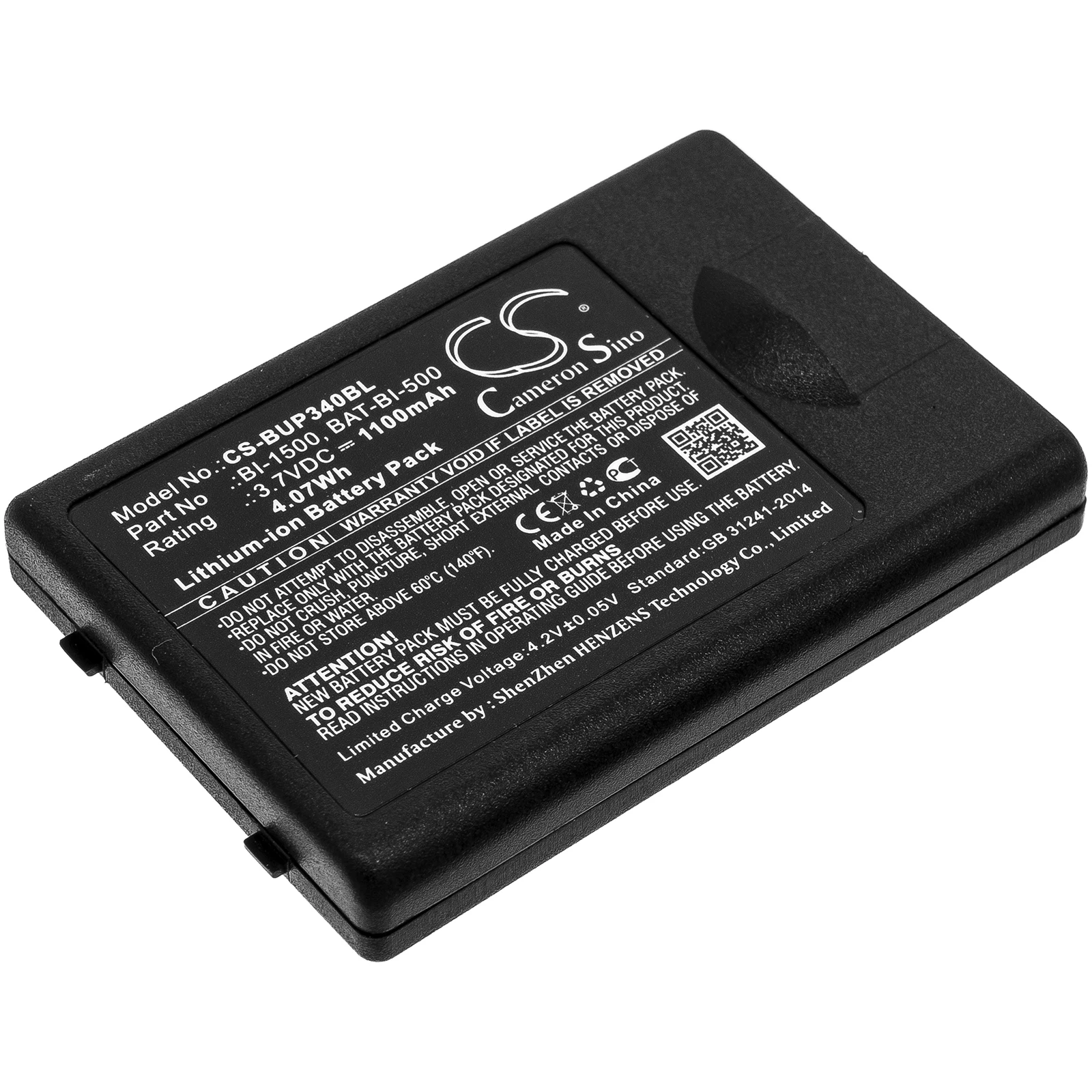 Cameron Sino 3.7V 1100mAh Barcode Scanner Battery BI-1500, BAT-BI-500 for Bluebird EG-340