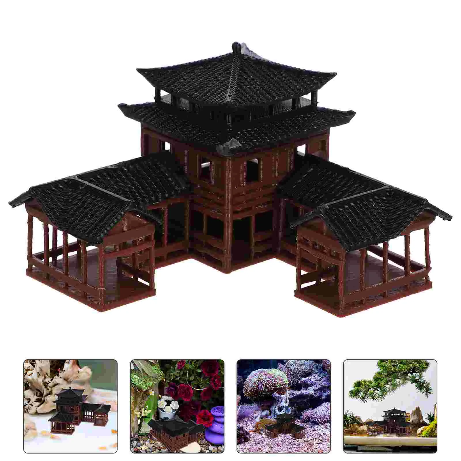 Bonsai Model Home Decor Dollhouse Toy Room Plastic Building Pp Yard Decorations