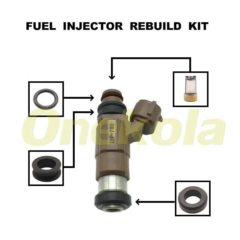 Fuel Injector Seal O-Ring Kit Seals Filters for INP-780 INP-781 Mazda Protege 1.8L 626 2.0L 99-02