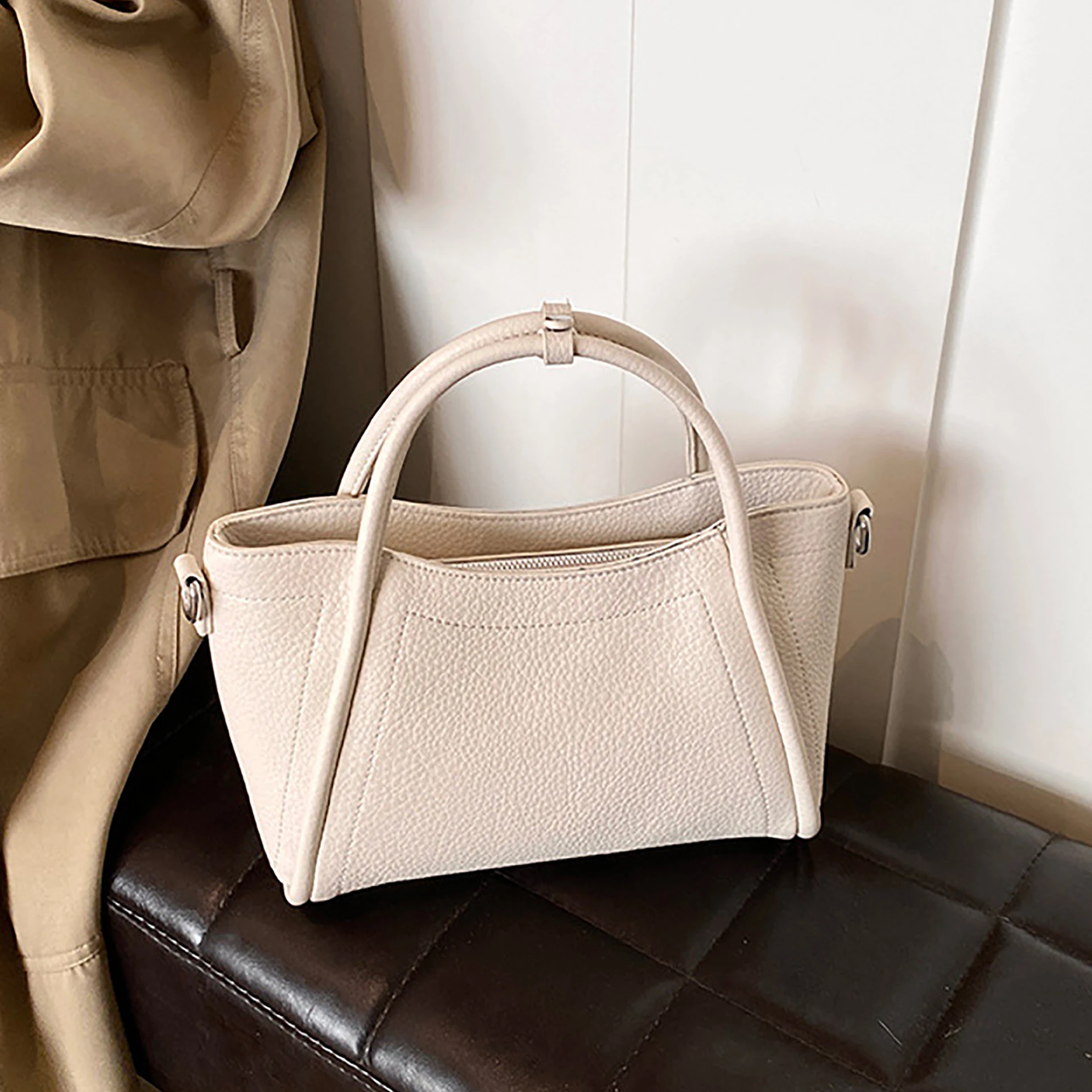 Classic Black Women's Handbags Elegant Office Ladies One Shoulder Bag Korean Simple Versatile PU Crossbody Bags New Trend