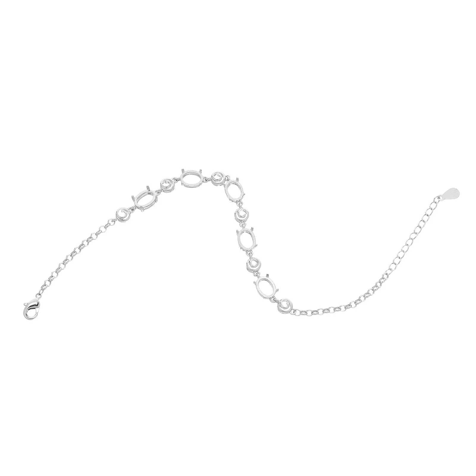 Metal Bracelet Blank Base Cabochon Bezel Tray Adjustable Chain DIY Jewelry Making Findings Comfortable Wear Accessories