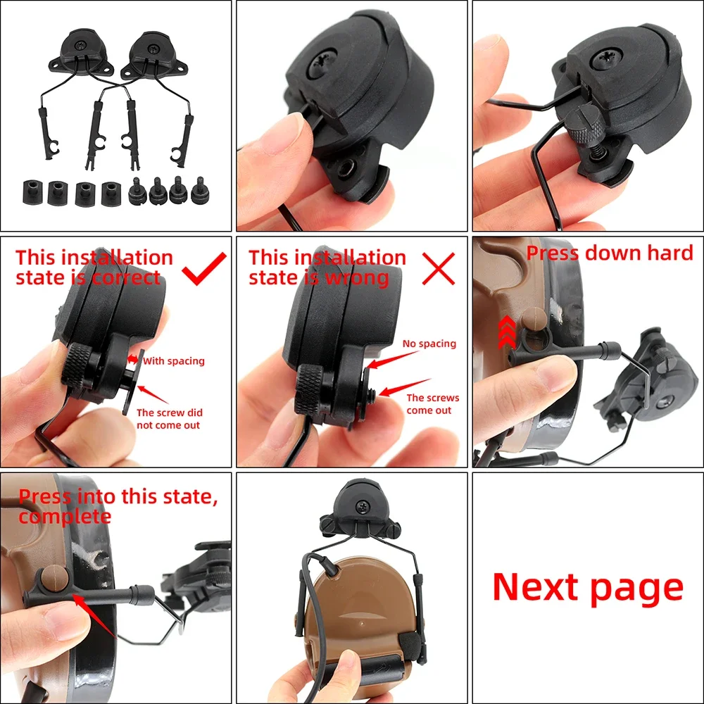 TAC-SKY compatible avec le casque Peltor Comta Team Wendy EXFIL DulHelmet Rail Adapter