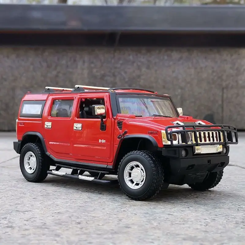 1:24 HUMMER H2 SUV Alloy Car Model Diecast & Toy Metal Off-road Vehicles Car Model High Simulation Collection Childrens Toy Gift