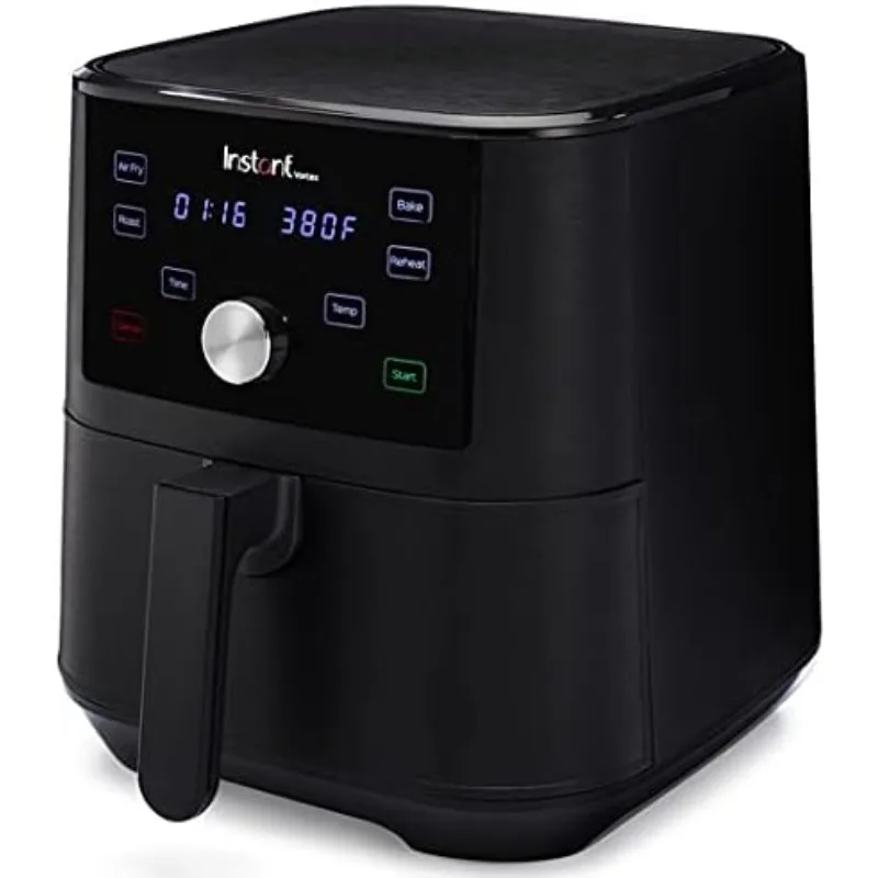 

6QT XL Air Fryer, 4-in-1 Functions that Crisps, Bakes for Quick Easy Meals, 100+ In-App Recipes, is Dishwasher-Safe, Black