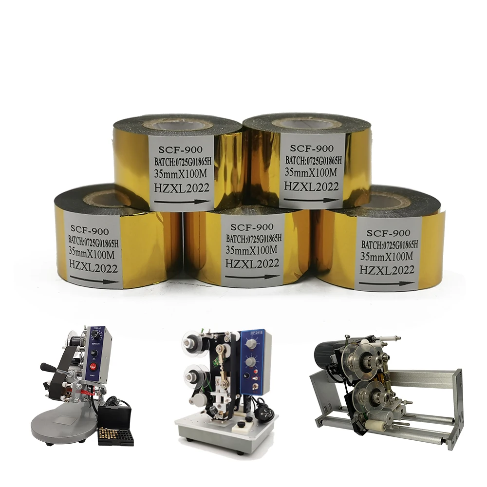 

SCF900 Hot Stamping Foil 30mm*100m - Compatible with Date Coding Machines for Paper Bags & Labels