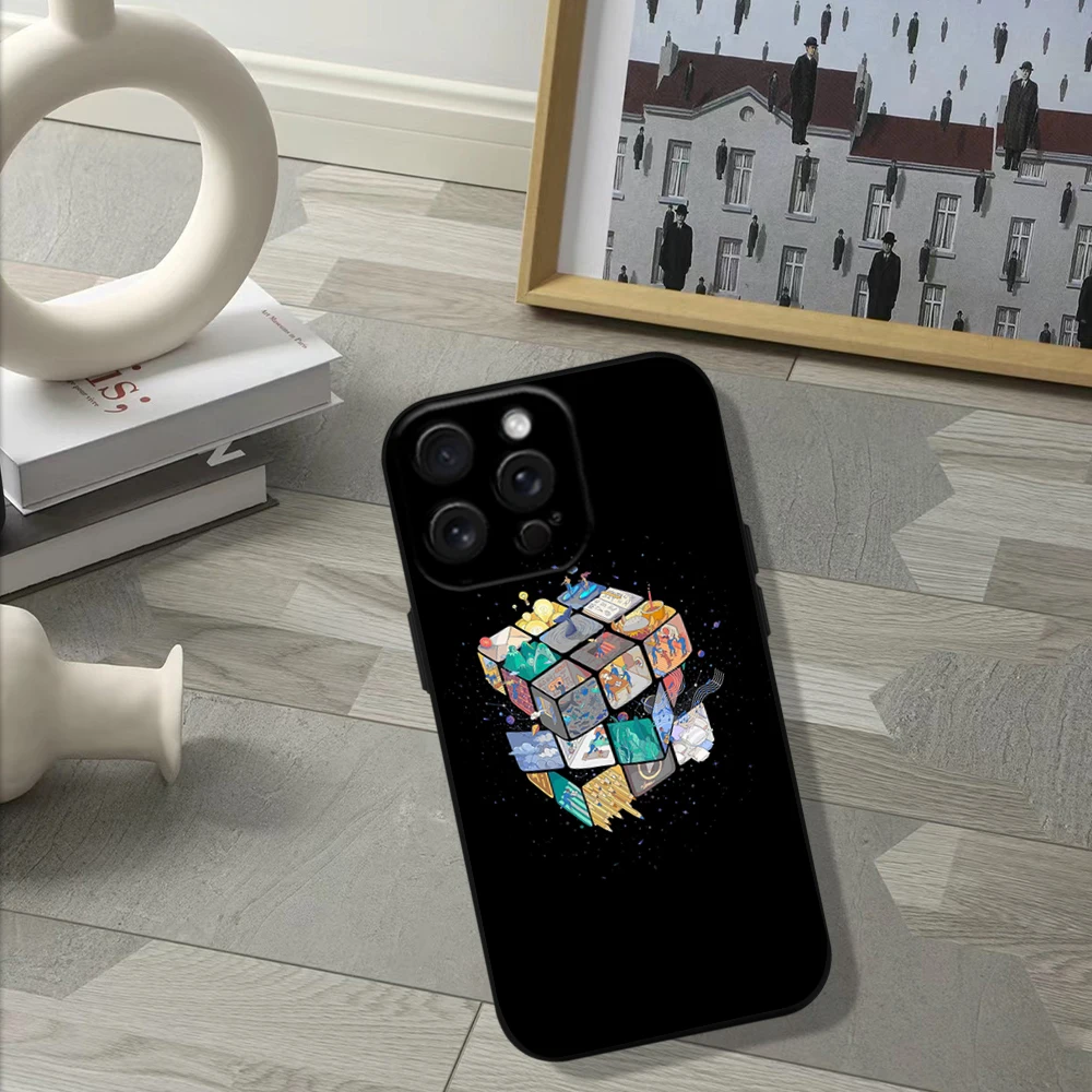 Funny-R-Rubiks-C-Cube Phone Case For Samsung S23 S22 ULTRA A22 A71 Black Soft Silicone Cover