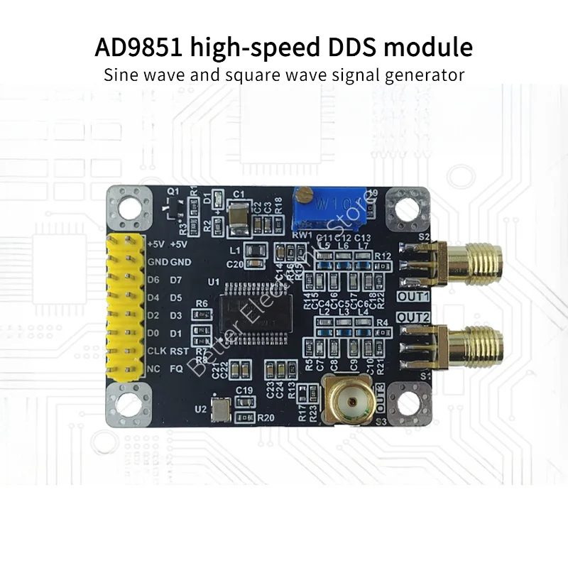 

Высокоскоростной модуль DDS AD9851 Генератор синусоидальных и прямоугольных сигналов