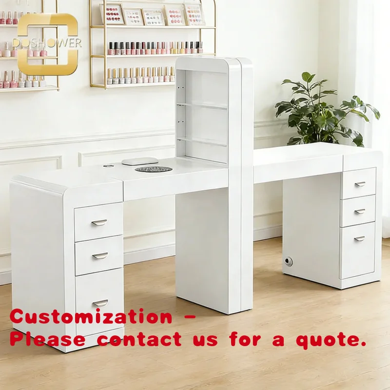 

Customize.LED Display Stand Manicure Storage Table of Customized Nail Station Supplier White Professional Manicure Table wit