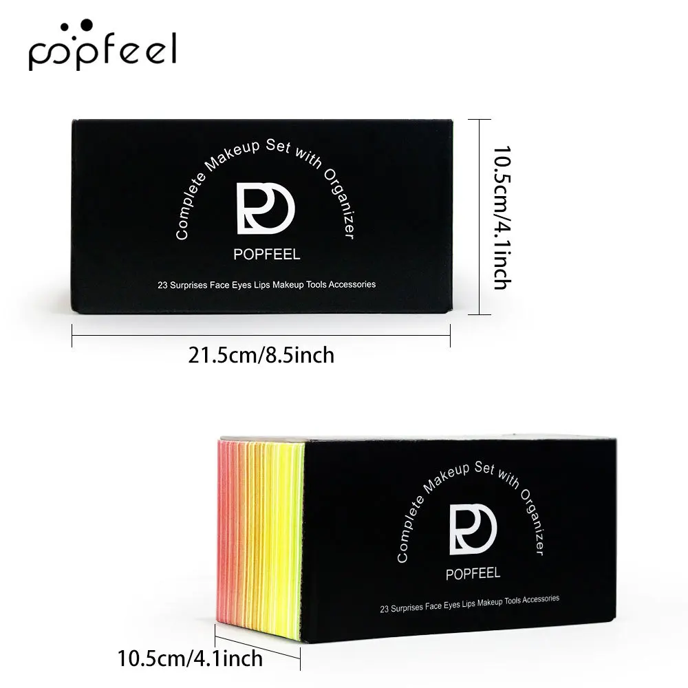 Popfeel-Kit de Maquillage Complet Tout-en-un pour Femme, Eyeblogueur, Eyeliner, Rouge à Lèvres, Mascara, Poudre de Contour, Pinceau, Ensembles de Luxe, Cadeaux