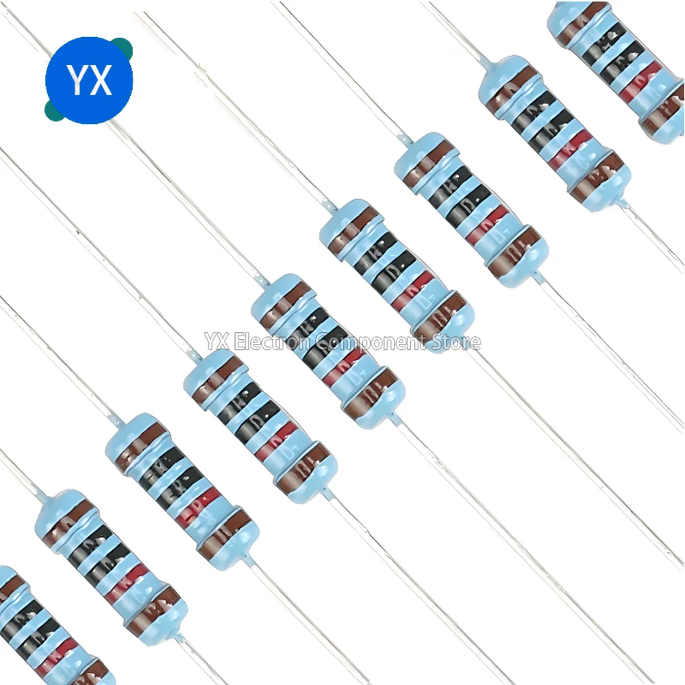 50PCS 0.5W 1/2W Metal Film Resistor Power Resistor 0.1~1M 2 4.7 10R 47 100 220 360R 470 1K 2.2K 10K 22K 4.7K 100K