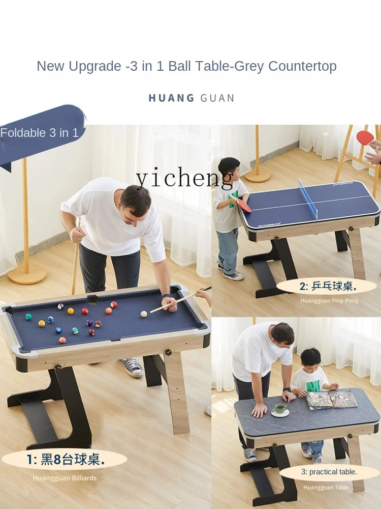 Tqh Pool Table Children's Indoor Folding Table Tennis Table Tennis Multifunctional Snooker Billiards Toy Desk