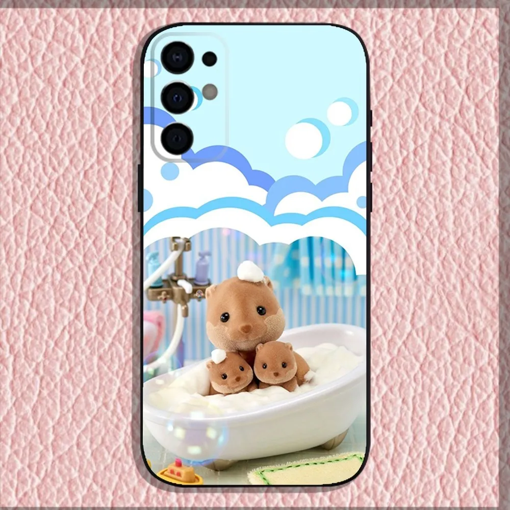 Cartoon S-Sylvanian-F-Families Phone Case For Samsung S24,S21,S22,S23,S30,Ultra,S20,Plus,Fe,Lite,Note,10,9,5G Black Soft Shell