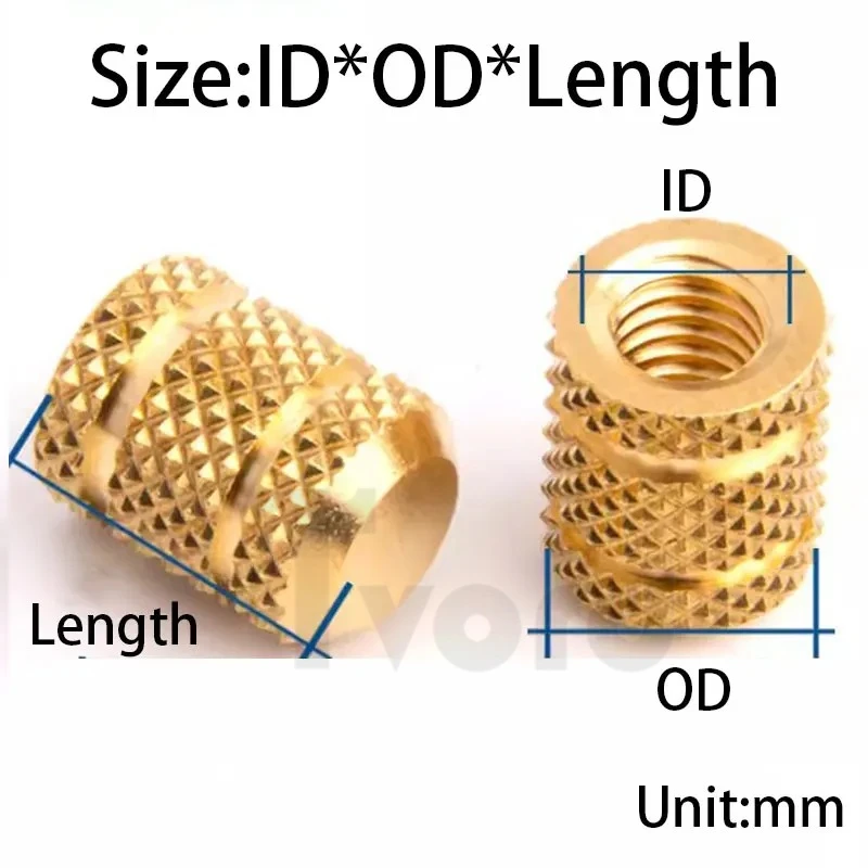 M3 M4 M5 M6 Brass Heat Set Insert Nuts For 3d Printer Hot Melt Knurled Threaded Inserts Closed End Molding Embedment Nut