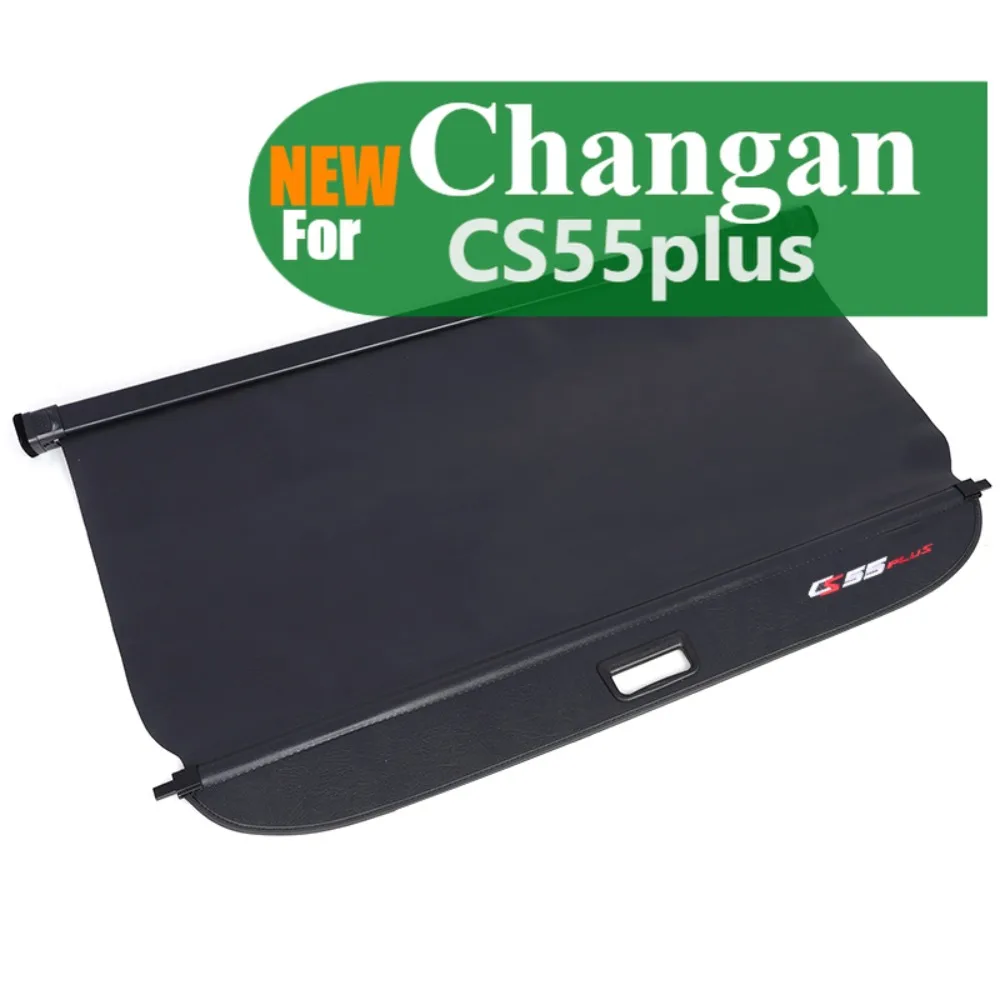 Black Cargo Cover For Changan CS55plus Trunk Retractable Parcel Rack Waterproof Shield Privacy Cargo Cover Auto Parts 2022-2023