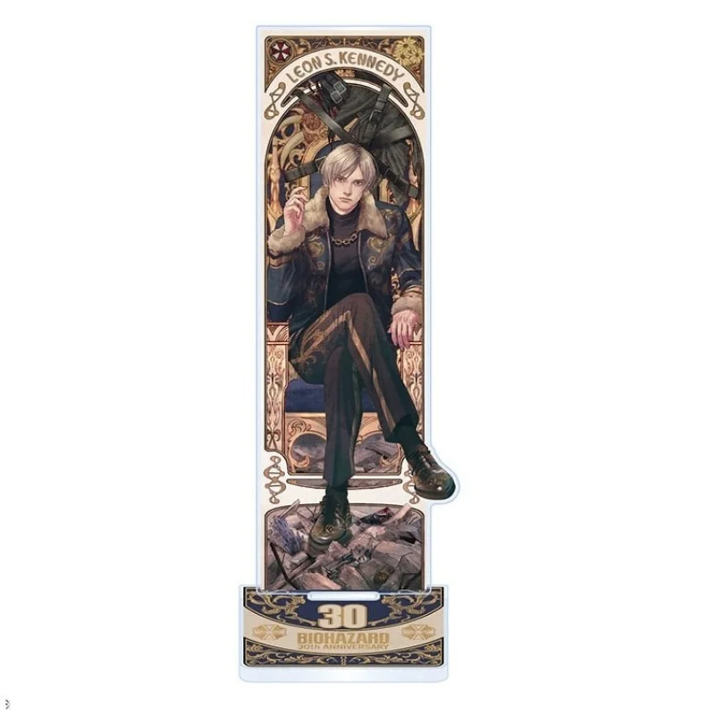 Resident Evil Game Leon S Kennedy 15cm Acrylic Stand Keychain Biohazard 30th Anniversary Figure Desktop Model Plate Decor Gift