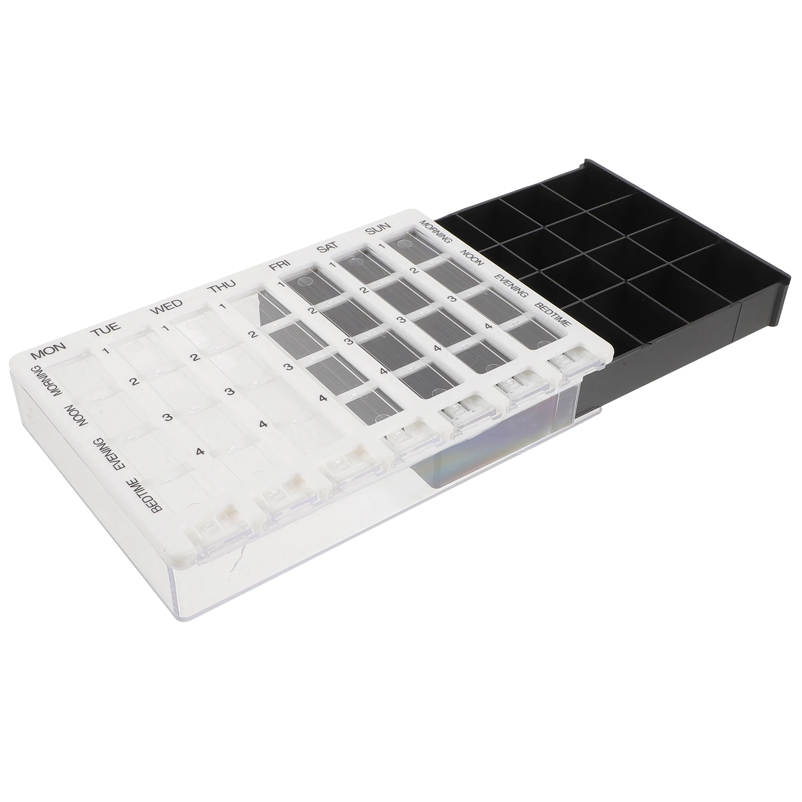 

One Week Pill Box 28 Compartments Plastic Medicine Case Storage Container Portable Organizer Color Pill
