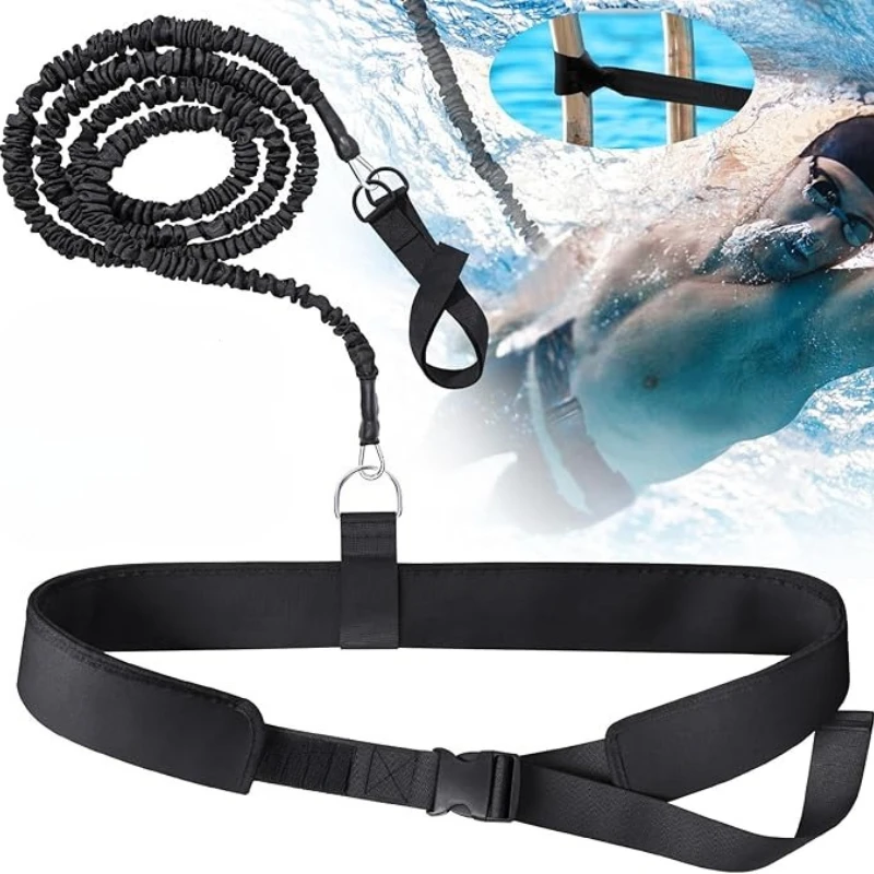 حزام السباحة حبل المقاومة معدات تدريب القوة حبل مطاطي مجموعة حزام تدريب السباحة معدات تدريب السباحة