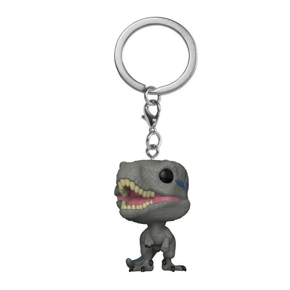 FUNKO POP llavero Jurassic Park Velociraptor azul dibujos animados tendencias de moda mochila bolsillo colgante llavero niño niña regalo de vacaciones