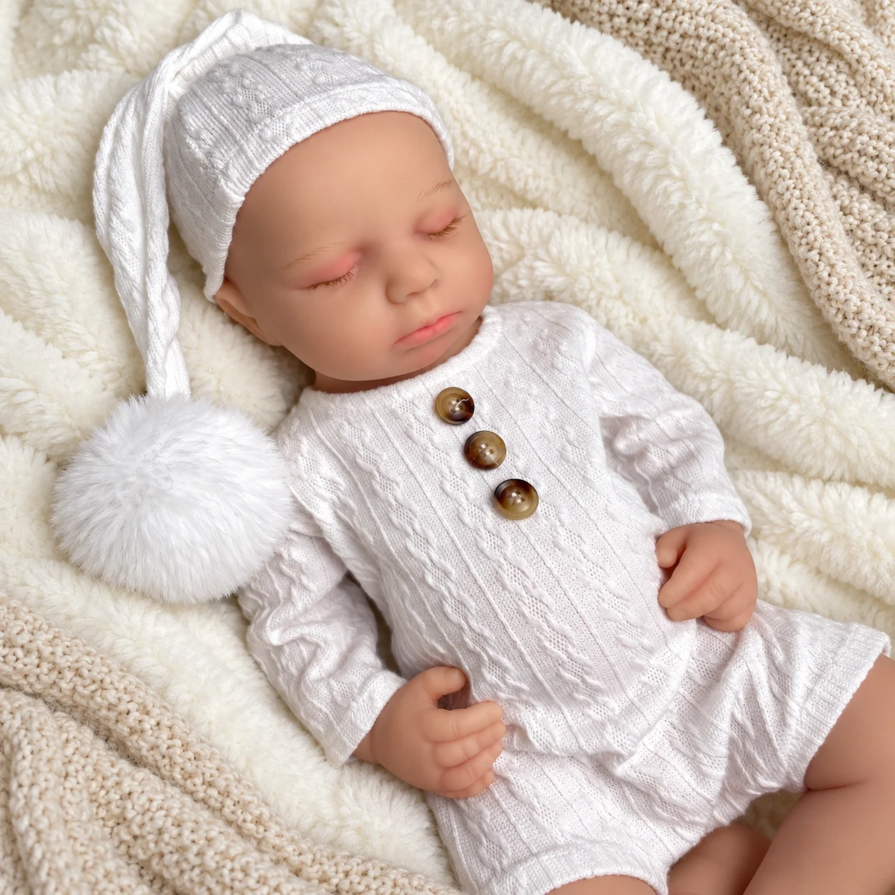 20 Inch Reborn Baby Boy Doll Full Body Silicone Soft Realistic Hand-Painted Skin for Adult Collectors Birthday Gift Home Display