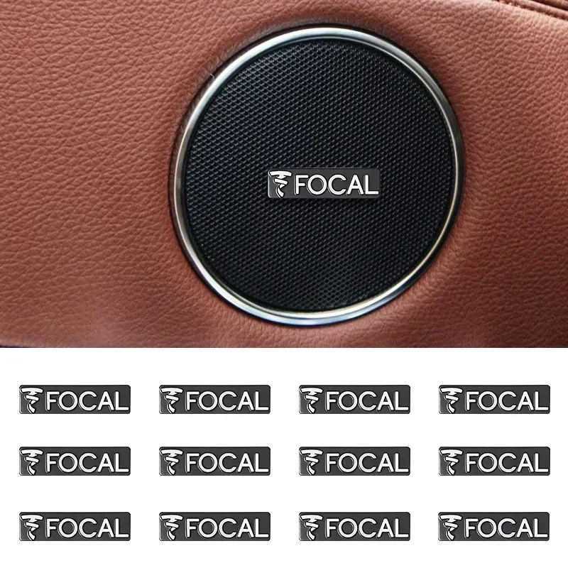 5pcs/10pcs high-quality Metal FOCAL logo car Hi-Fi Speaker audio Speaker Badge stereo Emblem sticker Auto styling