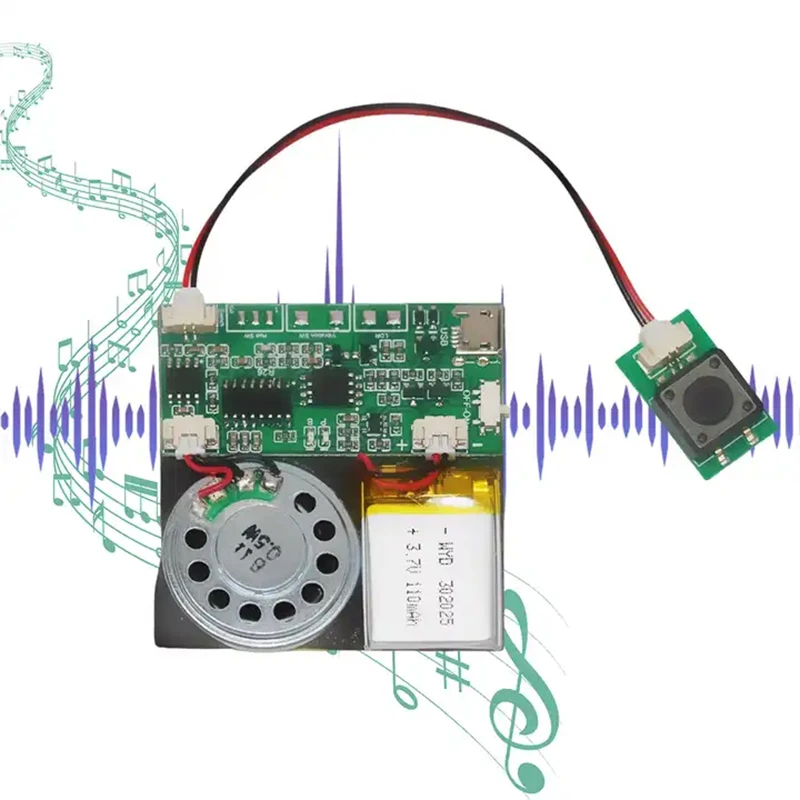 Lettore musicale MP3 USB ricaricabile programmabile da 8M con modulo vocale Mini modulo Chip audio con sensore di luce per biglietti di auguri