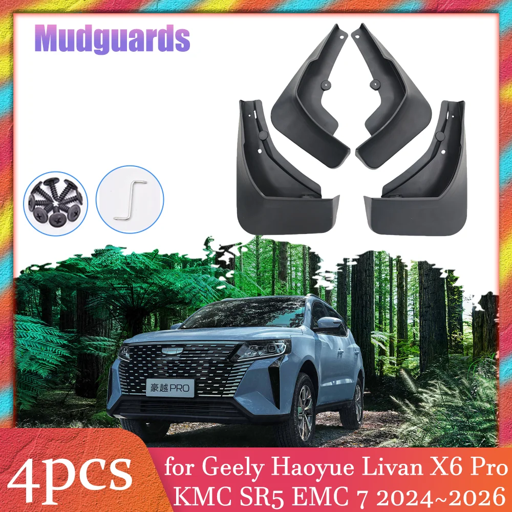Guardabarros para Geely Haoyue Livan X6 Pro KMC SR5 EMC 7 2024~2026, Protectores Contra Salpicaduras, Cubiertas, Accesorios para Guardafangos