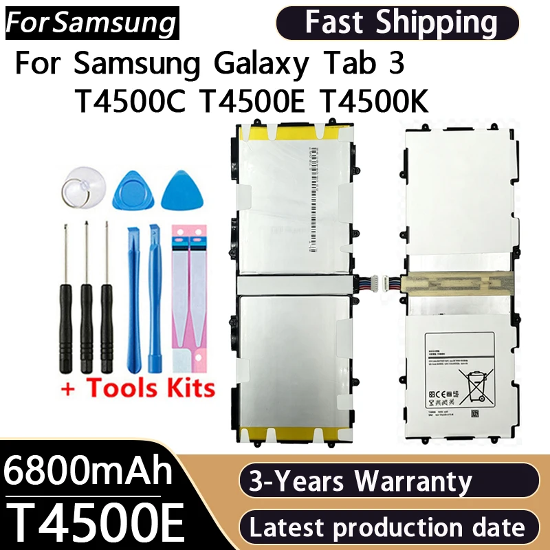 100% Brand NEW Tablet T4500C T4500E T4500K Battery 6800mAh For Samsung Galaxy Tab3 P5200 P5210 P5220 P5213 GT-P5200+Tools