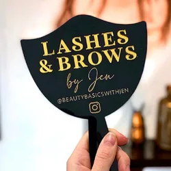 Personalised Eyelash Technician Prop mirror Handheld Mirror Social Media Prop salon decor,beauty room,eyelash business logo