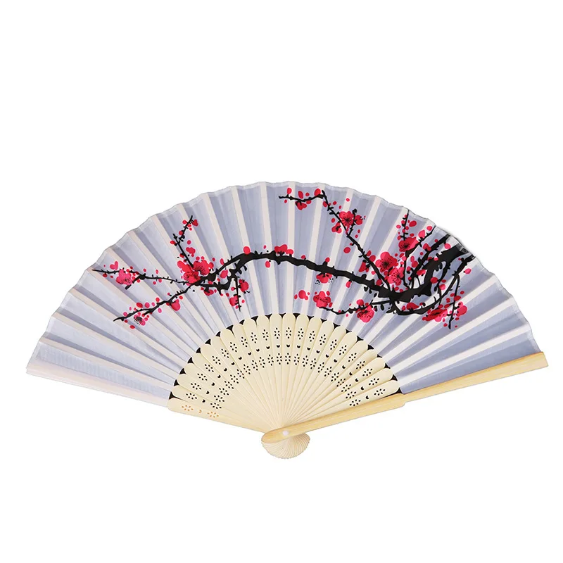 10pcs Chinese Style Silk Fan Folding Fan Wooden Bamboo Hand Fan for Kung Fu Fan Calligraphy Painting Photography Props