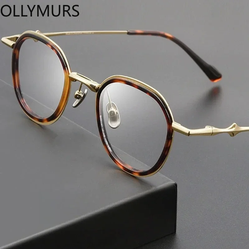 

OLLYMURS унисекс, оправа для оптических очков, новинка 2025 года, ацетатная титановая оправа для очков по рецепту для близорукости M810S