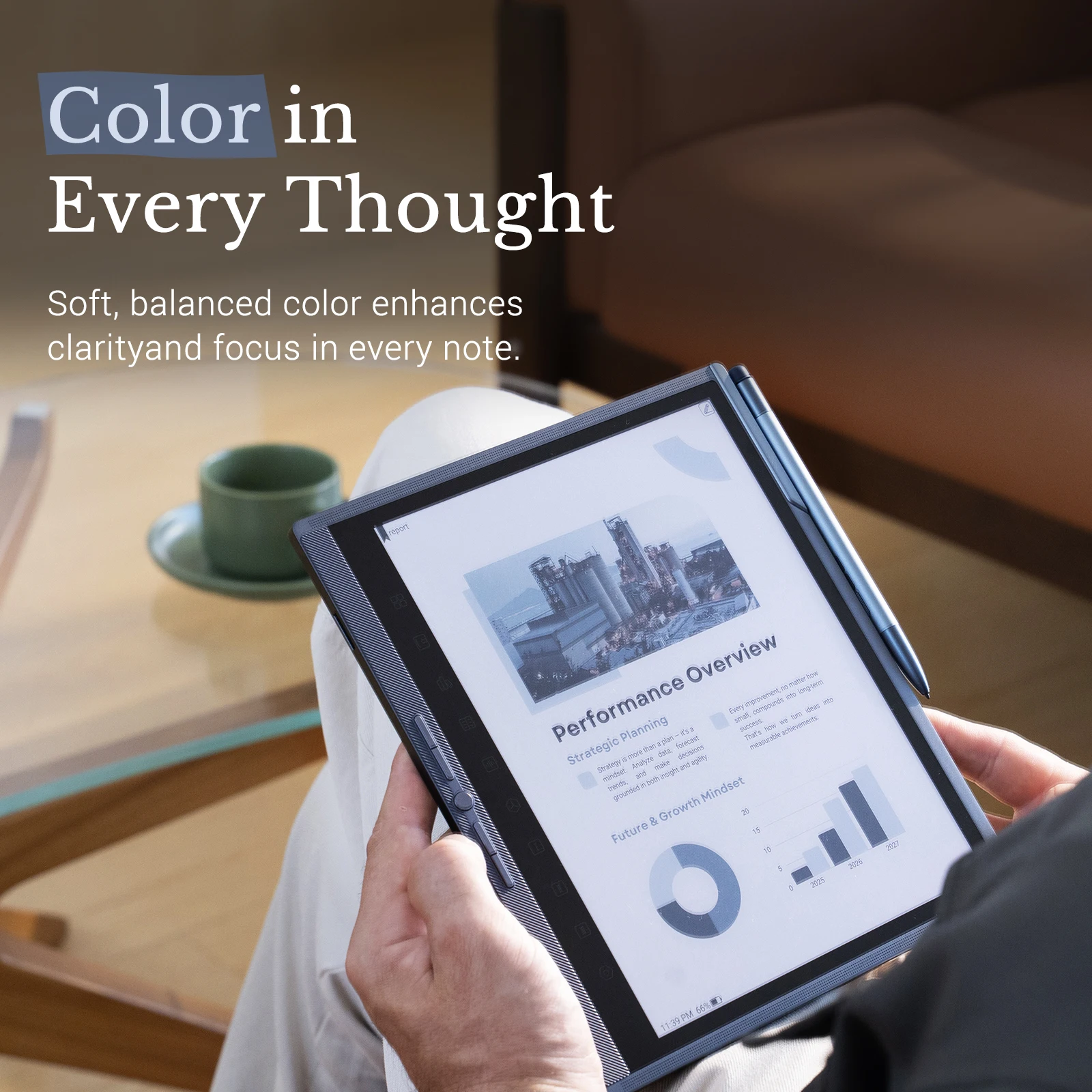 Penstar ENote Pro Paper Tablet – Color E-Ink Digital Notebook, 10.3” AI Note-Taking Tablet 8192 Levels Pressure, 128GB Storage, 6500mAh Battery, Ereader with Pen and Leather Folio Cover Buddle