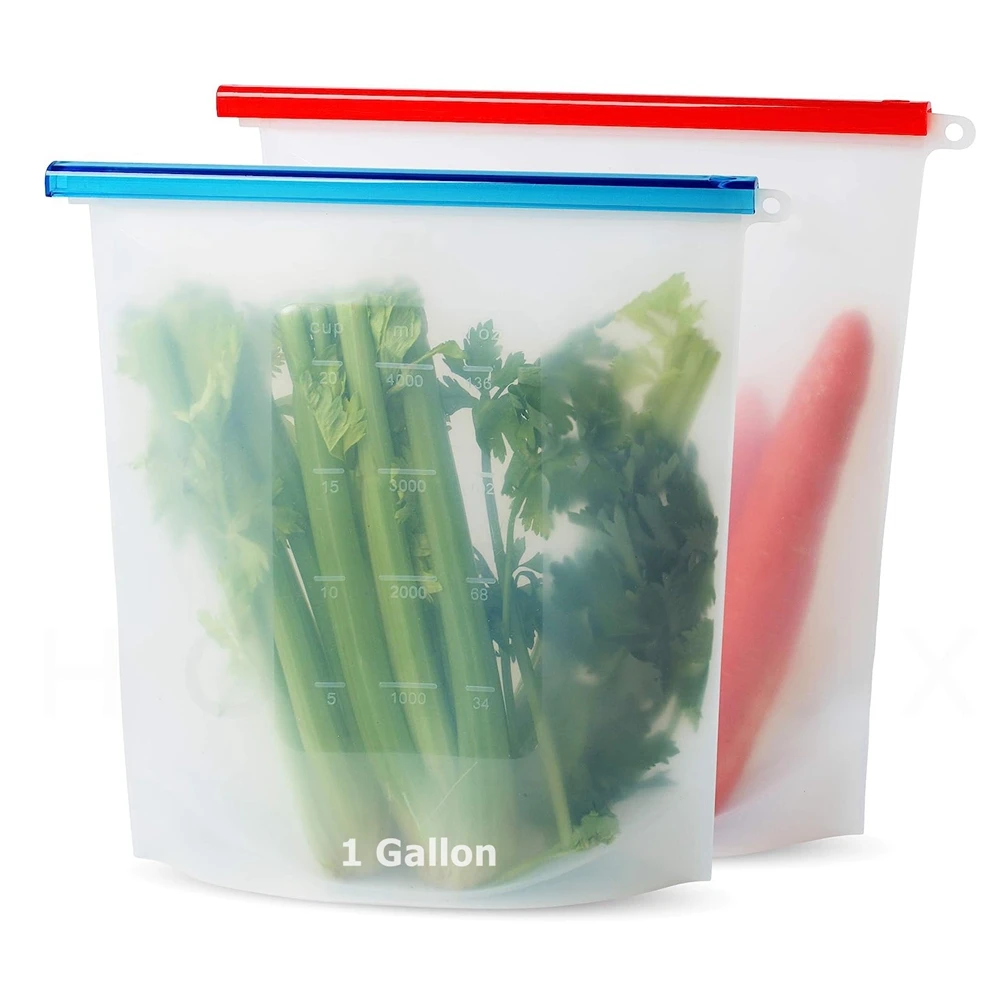 Silicone Food Storage Container Extra Large Food Storage Bag 4L Silicone Freezer Bag for Marinate Picnic Reusable Fresh Wrap Bag