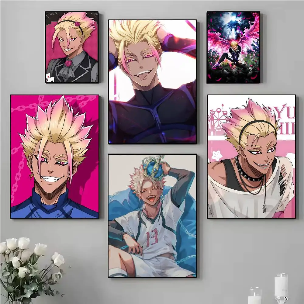 Anime S-Shidou Ryusei B-BLUE LOCK Poster HD Quality Wall Art Retro Posters For Home Room Wall Decor Self Adhesive