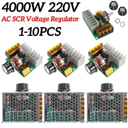 4000W 220V AC SCR Voltage Regulator Dimmer Electric Motor Speed Controller Electronic Volt Regulator Dimmer Thermostat Regulator