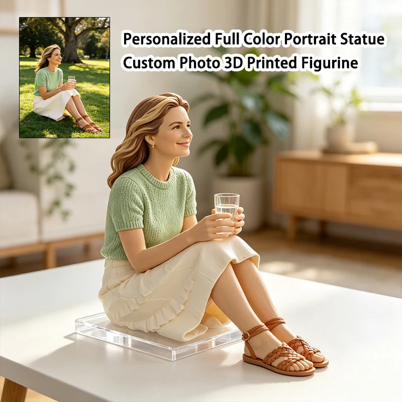 Custom Photo 3D Printed Figurine Personalized Bestie Portrait Statue Friendship Souvenir Gift
