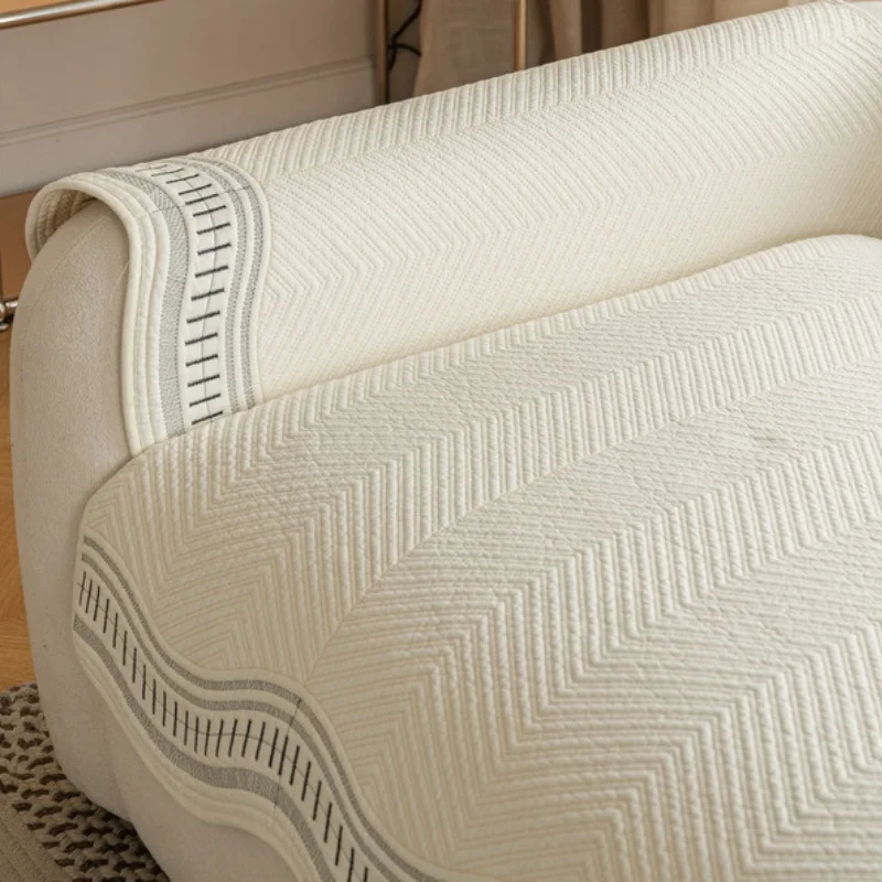 1PC Ins Cream Style Sofa Cover Non-slip Cotton Couch Towel Mat 2026 New Irregular Shaped Sofas Seat Slipcover for Living Room