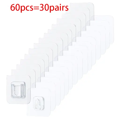 Double-Sided Adhesive Wall Hooks Hanger Strong Transparent Suction Cup Sucker Hooks Kitchen Bathroom Storage Plug Socket Holders - Image 11