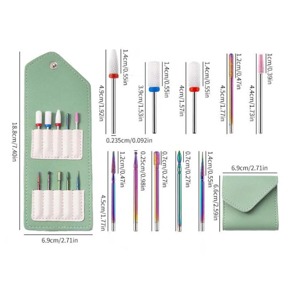 10 Teile/satz Gel Entfernung Polieren Häutchen Nagel Polieren Kopf Ersatz Nagel Bohrer Keramik Nagel Bohrer Bits