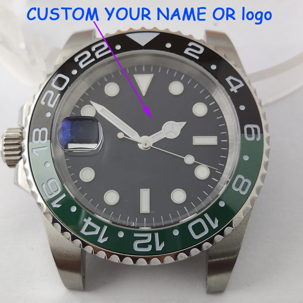 Left Crown 40mm NH35 Case custom logo Sapphire Glass nh35 Watch case nh36 case Watch dial part l nh35 Movement nh35 dial