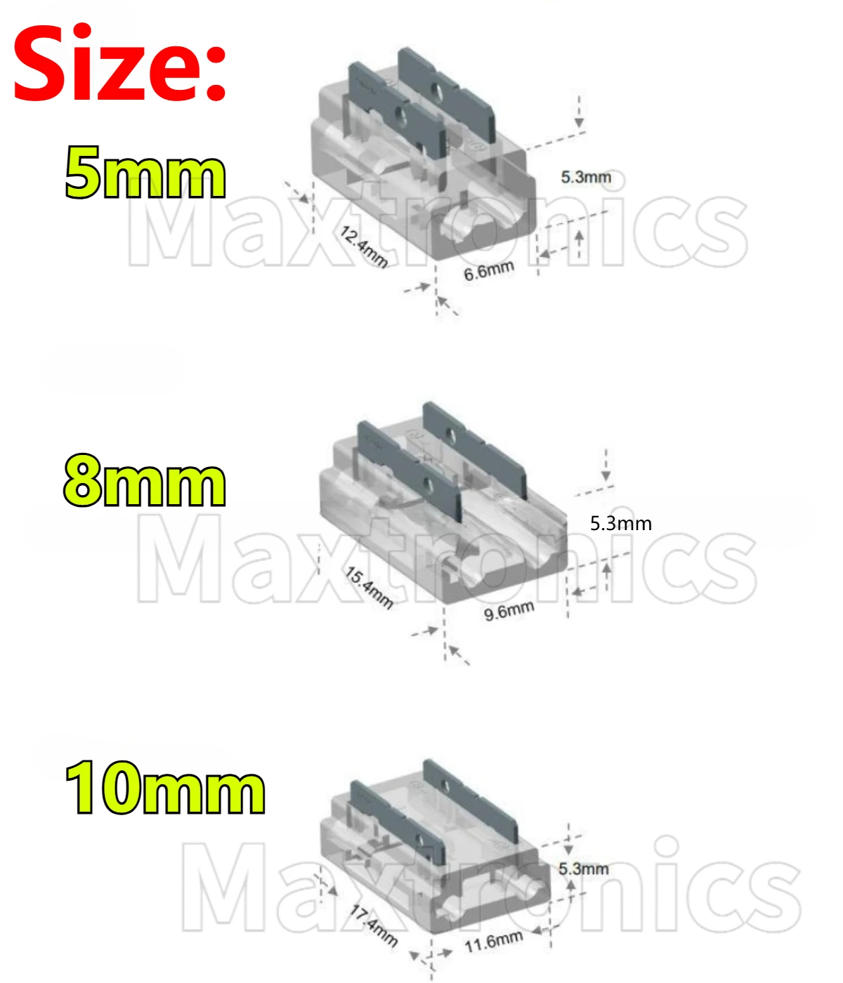 10-50PCS 8 in 1 Solderless LED Transparent Connector L T X Shape Board to wire 2pin 5/ 8/10mm Width For PCB Cob LED Strip Lights