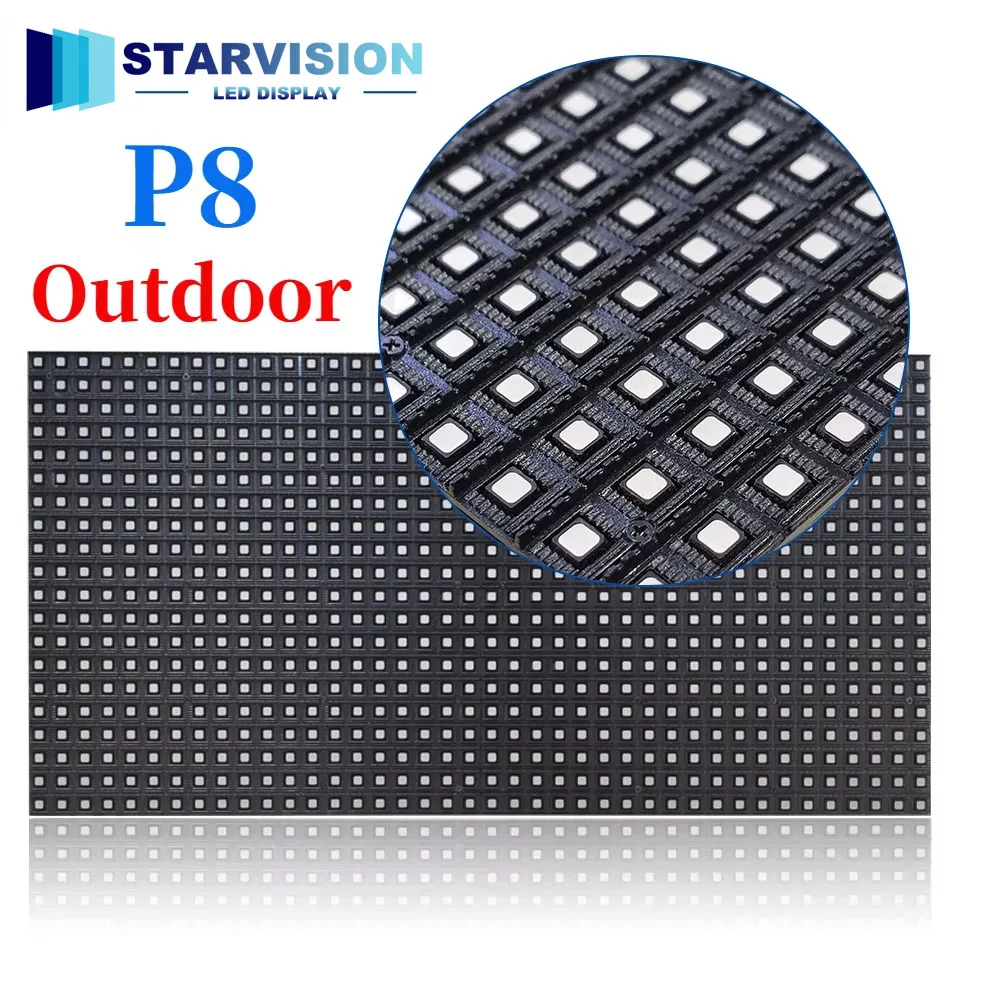 P8 Outdoor LED Module 320x160mm Full Color SMD3535 High Brightness Waterproof LED Display Screen Panel for Advertising Billboard
