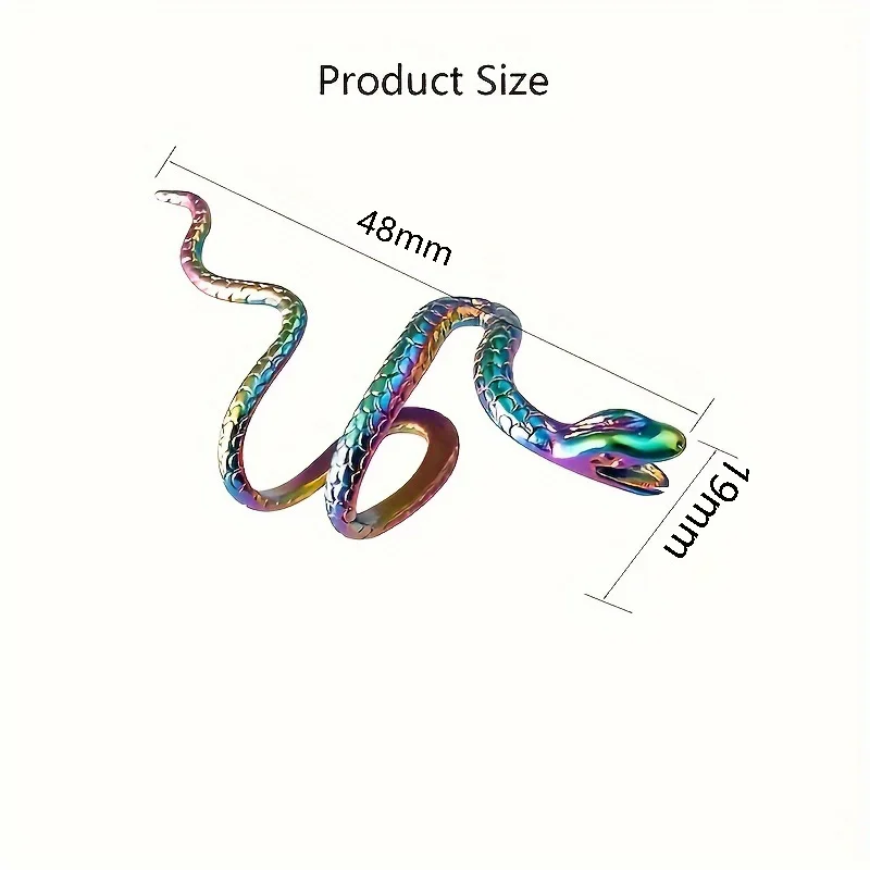 1 PC of snake-ear cuffs for women, non-piercing earring cuff clip in hug snake open wrap loop ear clip, 5 colors