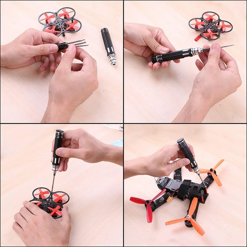 ドライバー修理ツールキット,6 in 1,手動,1.5mm,2.0mm,2.5mm,3.0mm,rc fpvレーシングドローン用