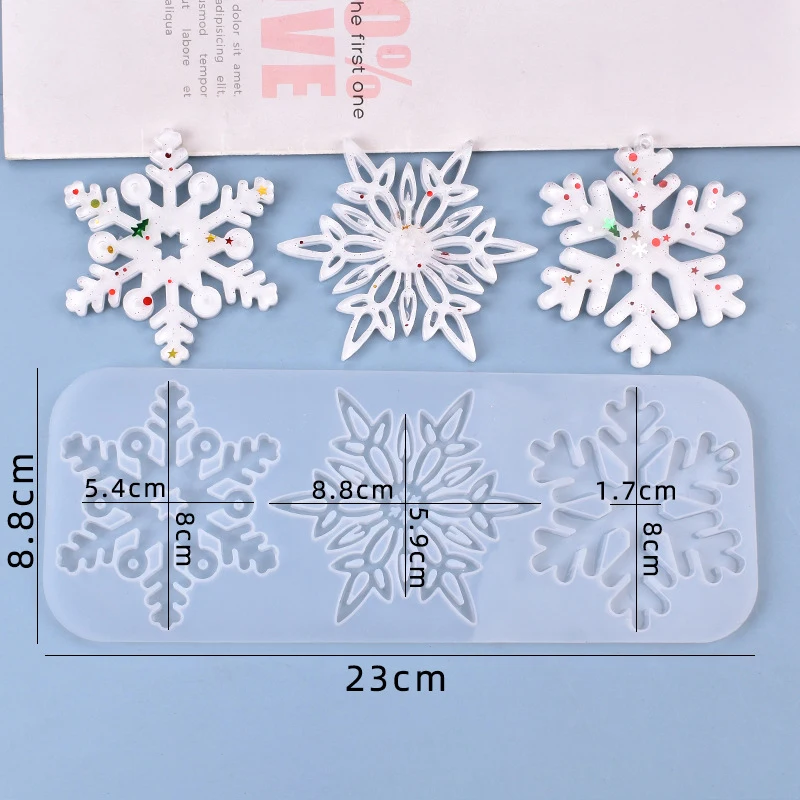 Snowflakes Shape UV Epoxy Silicon Mold For Earrings Pendant Keychain DIY Resin Mold Accessories Jewelry Making Crafts Xmas Decor