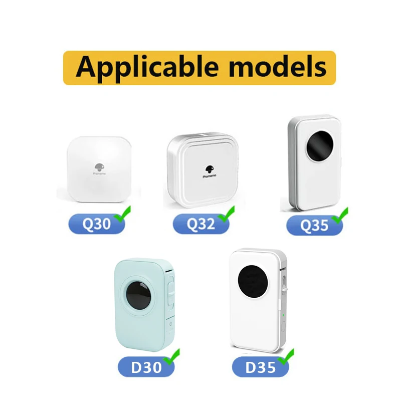 1 rotolo Phomemo Q30 D30 D32 D35 Etichettatrice adesiva Carta per nome Adesivo Rotoli termici Biglietto Tag Self-Cut Nota PER Q32 Q35