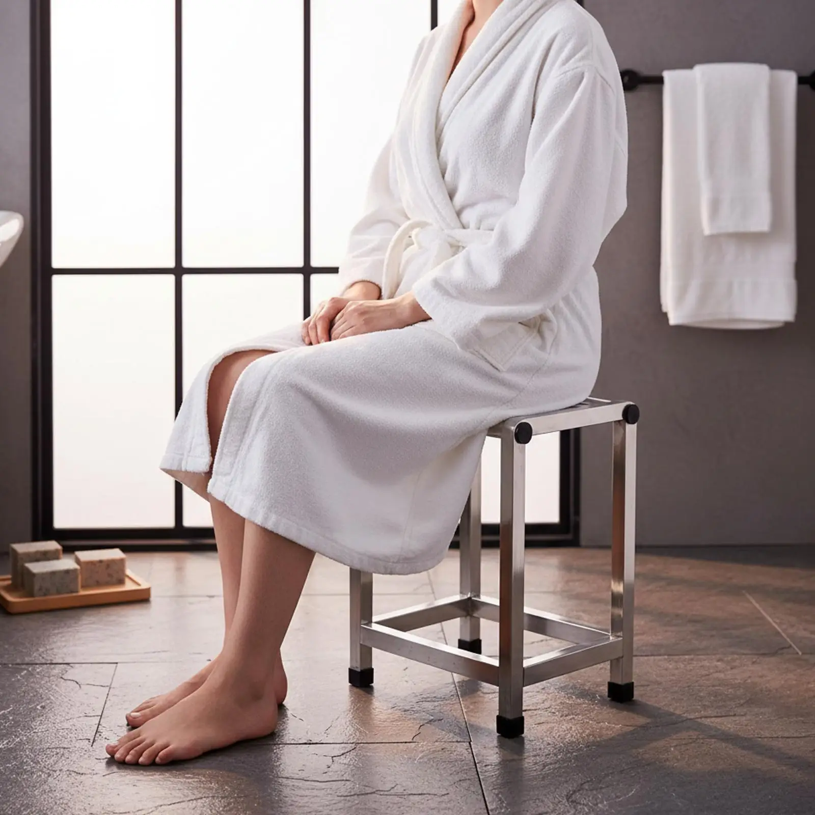 

Водонепроницаемое сиденье для душа, прочный металлический стул, регулируемая подставка-ступенька для пожилых людей, для кухонного острова