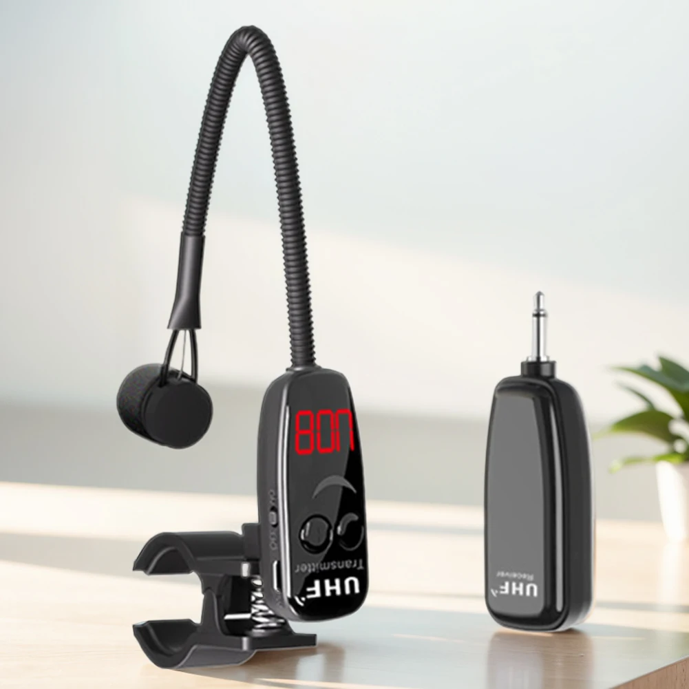 UHF الآلات اللاسلكية ميكروفون استقبال لاسلكي وجهاز إرسال آلة موسيقية ميكروفون لفلوت الكلارينيت
