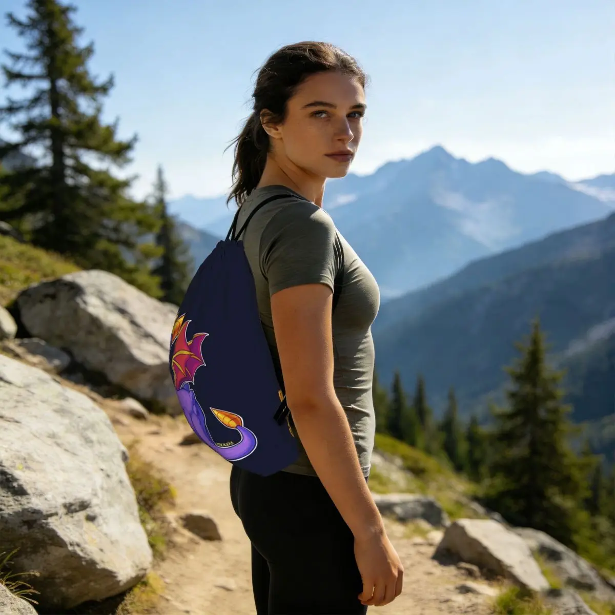 Spyro Pattern Backpacks Casual Drawstring Bags Sports Bag Book Bags for Travel Students